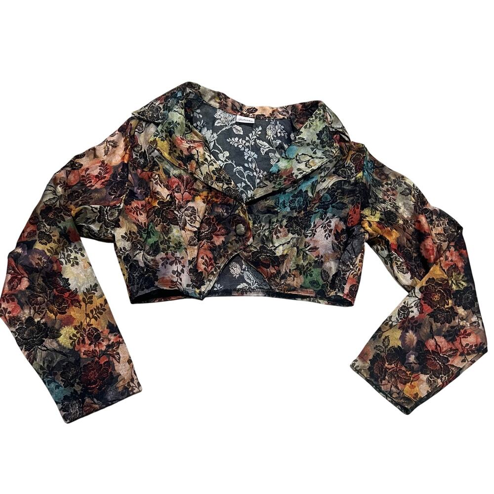 Fredericks of Hollywood Vintage  Cropped Floral Blazer Medium